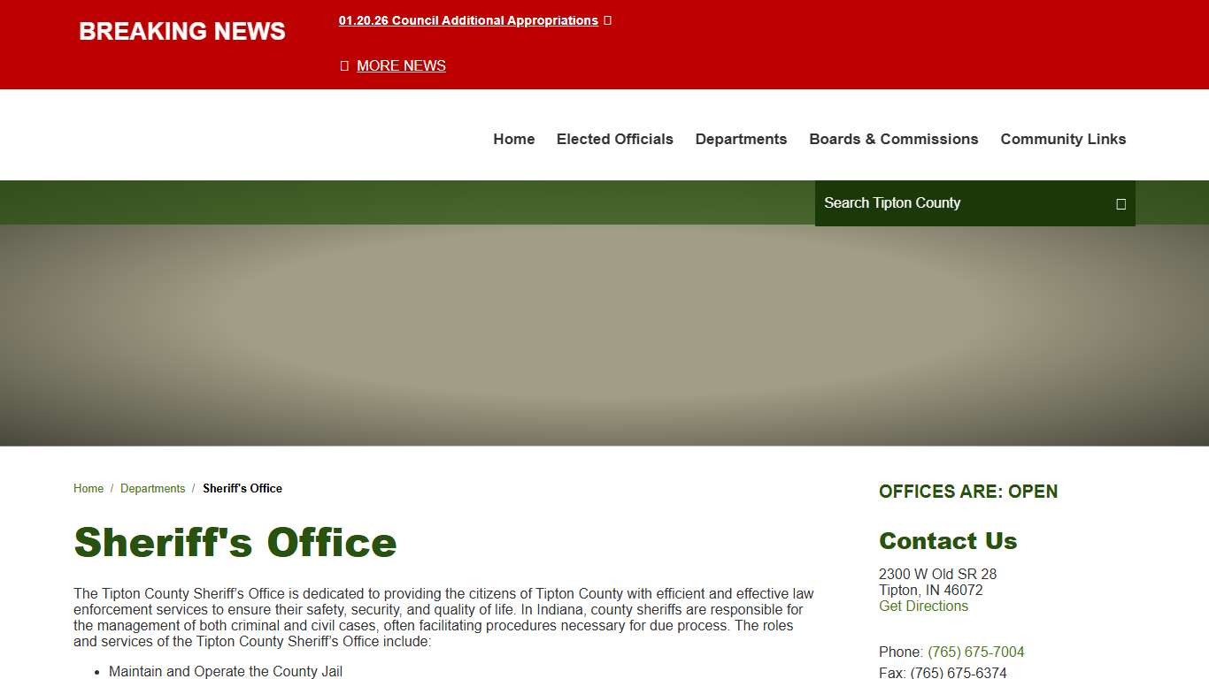 Sheriff's Office / Tipton County, IN