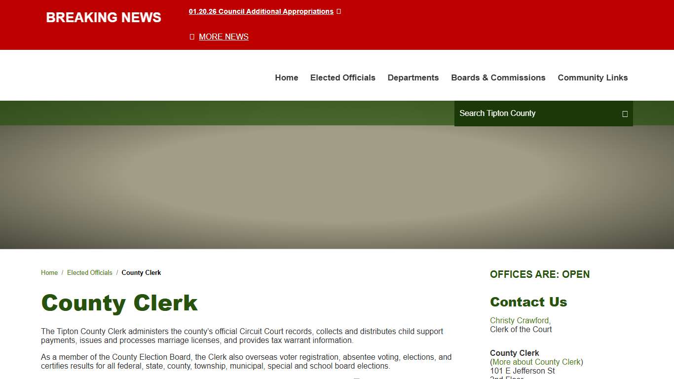 County Clerk / Tipton County, IN